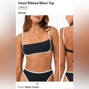 L*Space Hazel Ribbed Bikini Top NWOT L
